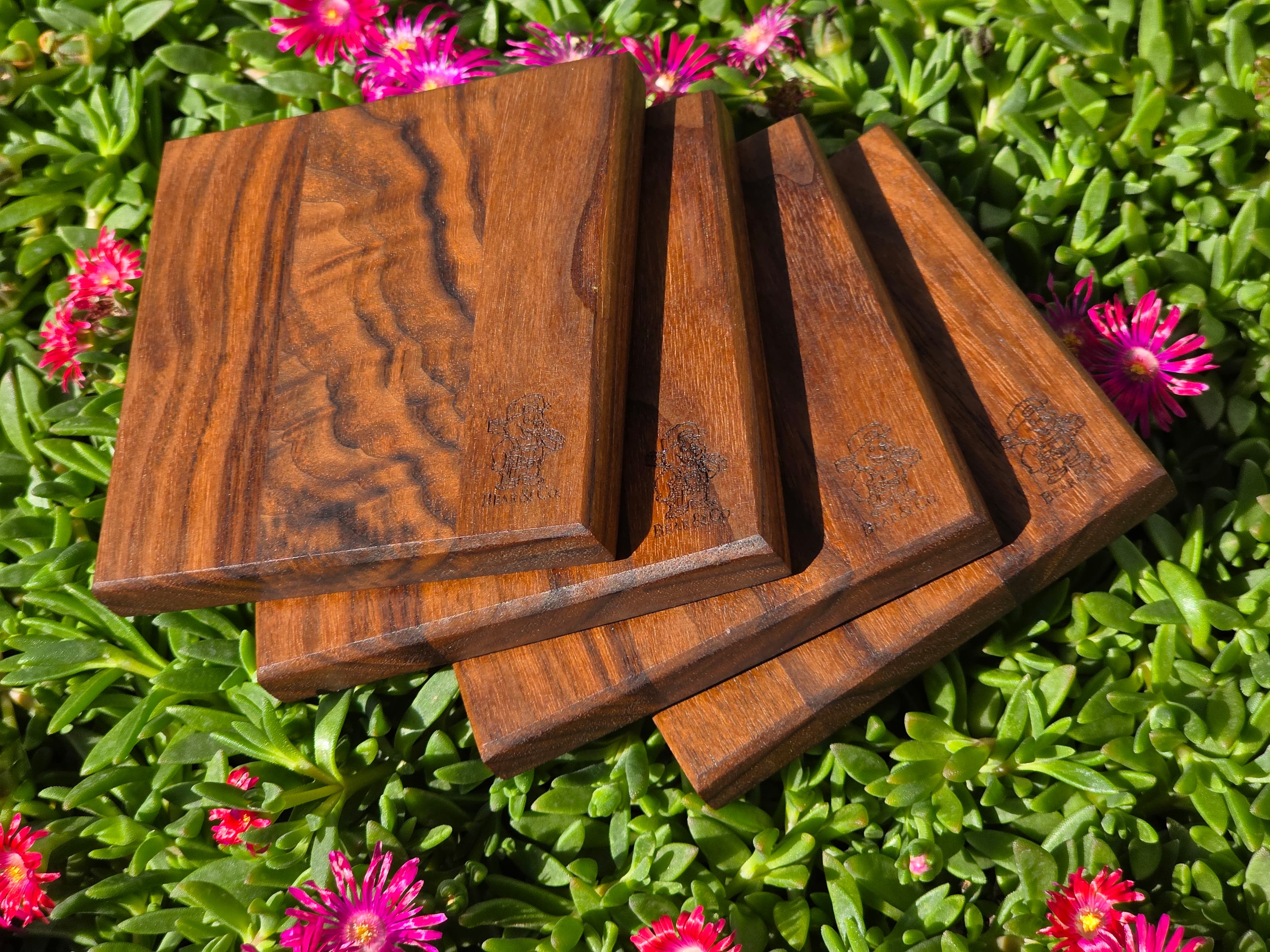 Walnut Coaster Set